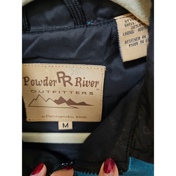 Powder PR River Outfitters SzM. Teal green Wool blend western best. Texas design - Picture 3 of 11